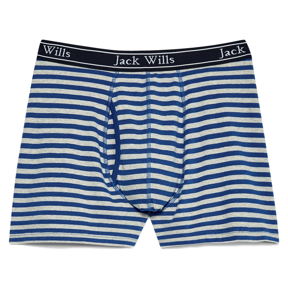 Jack Wills Men's Bridley Striped Boxer Shorts - Blue, XL