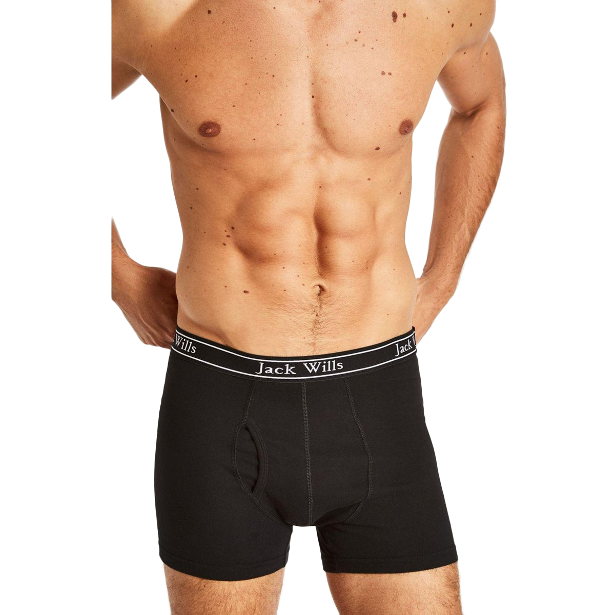 Jack Wills Men's Chetwood Classic Tipped Boxers Set, 2 Pack - Black, L