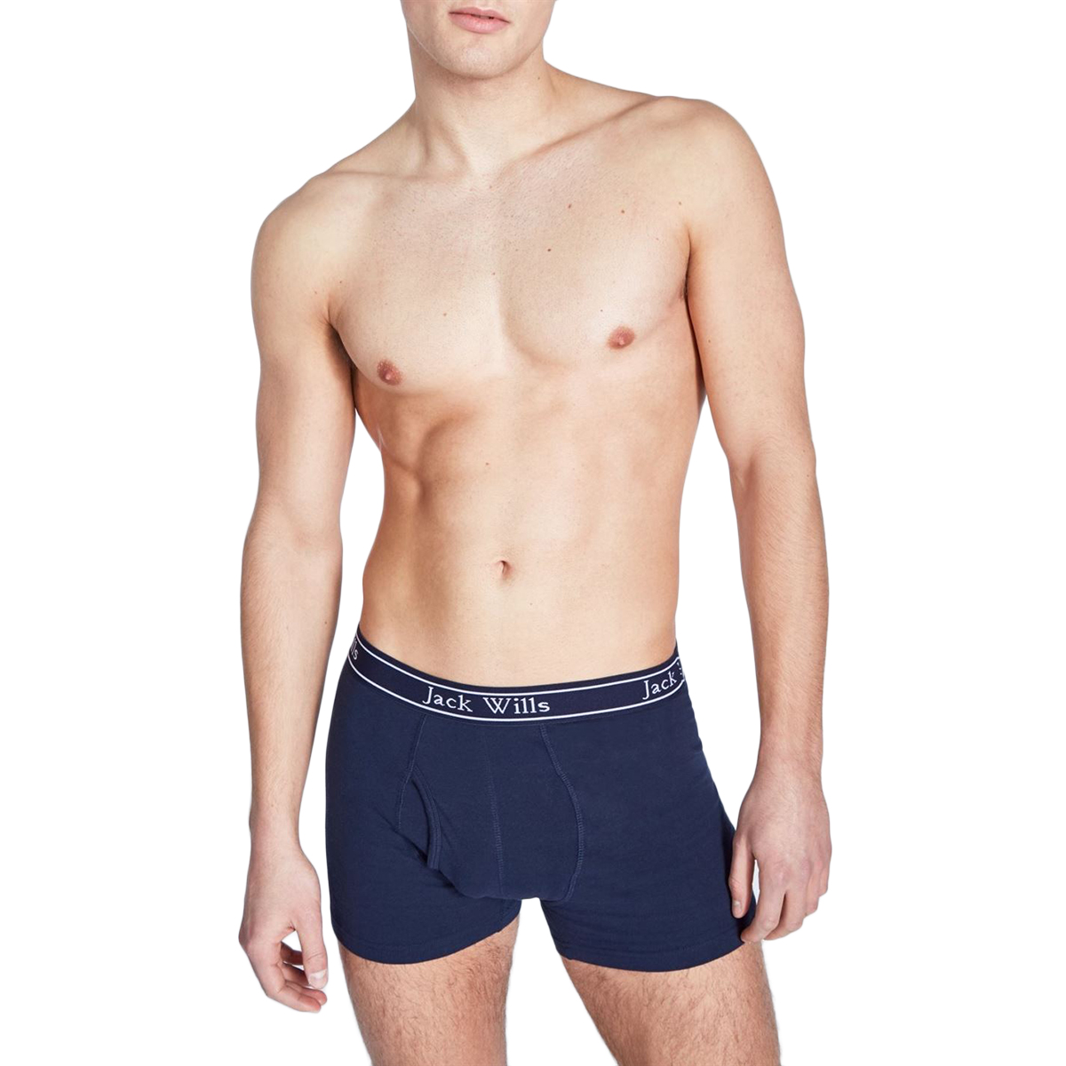 Jack Wills Men's Chetwood Classic Tipped Boxers Set, 2 Pack - Black, L