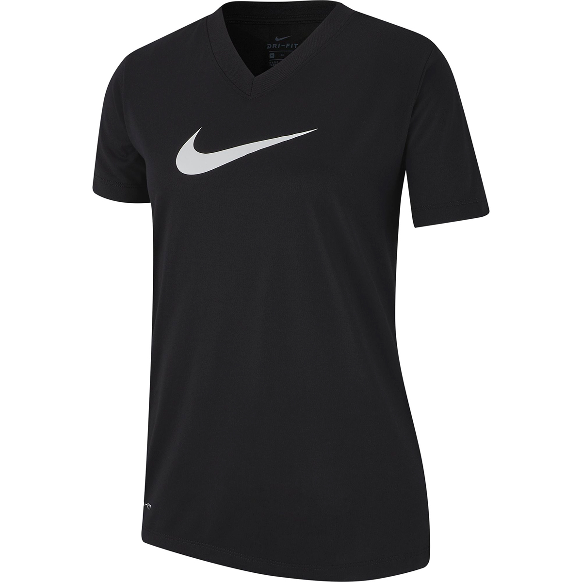 Nike Girls' 7-16 Dri-Fit Swoosh V-Neck Short-Sleeve Training Tee