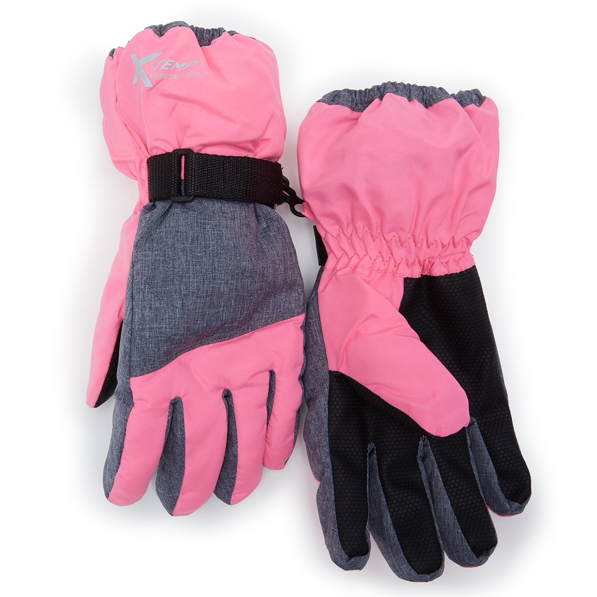 Hanes Girls' Snow Cuff Ski Gloves - Red, L/XL