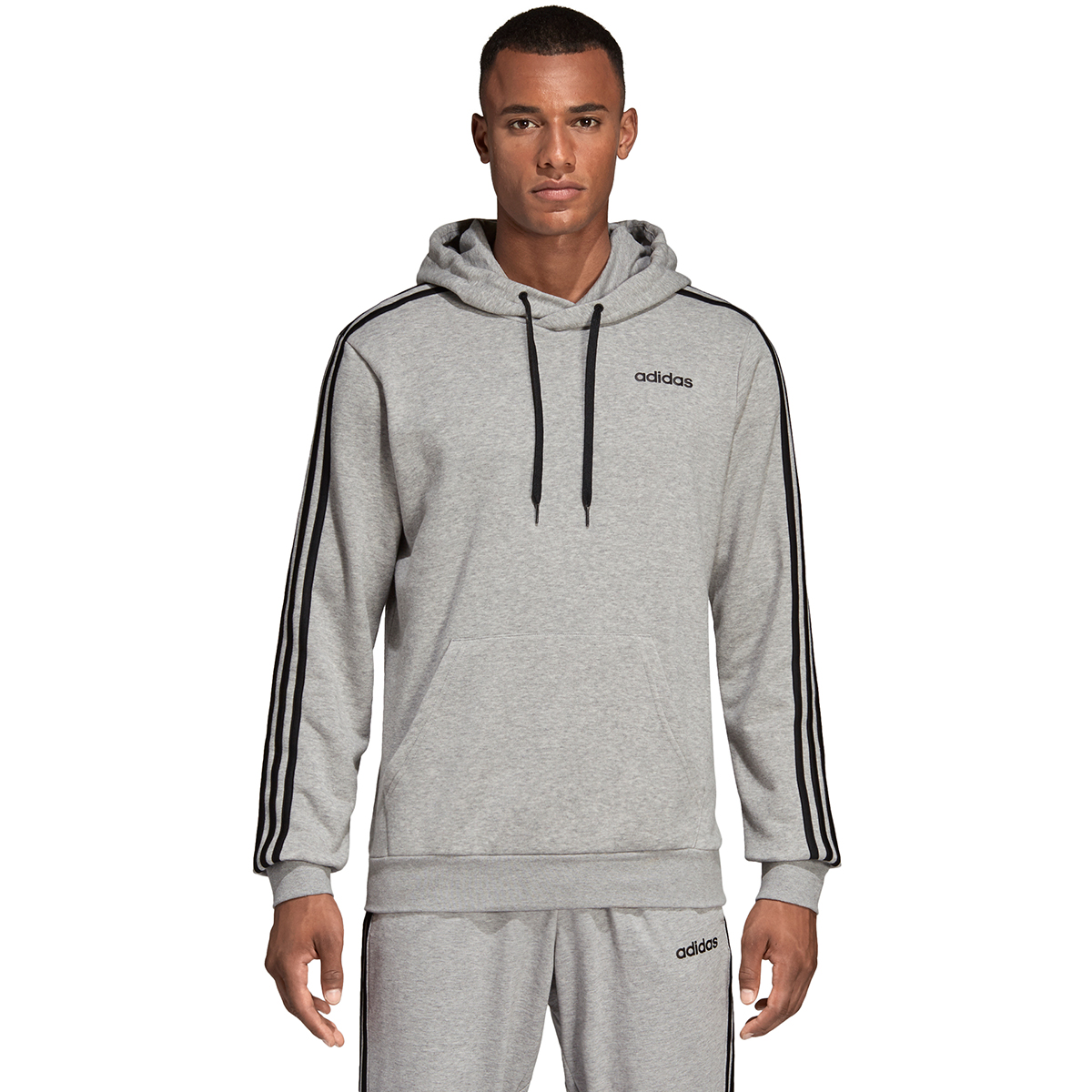 Adidas Men's Essentials 3-Stripe Pullover Hoodie | eBay