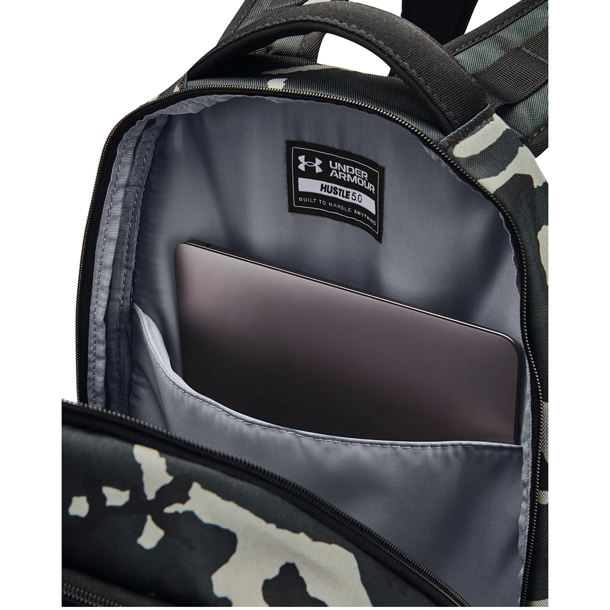 Under Armour Adult Hustle 5.0 Backpack, Black/Silver 
