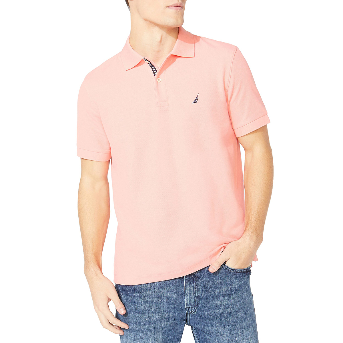 Nautica Men's Short-Sleeve Deck Polo - Orange, M