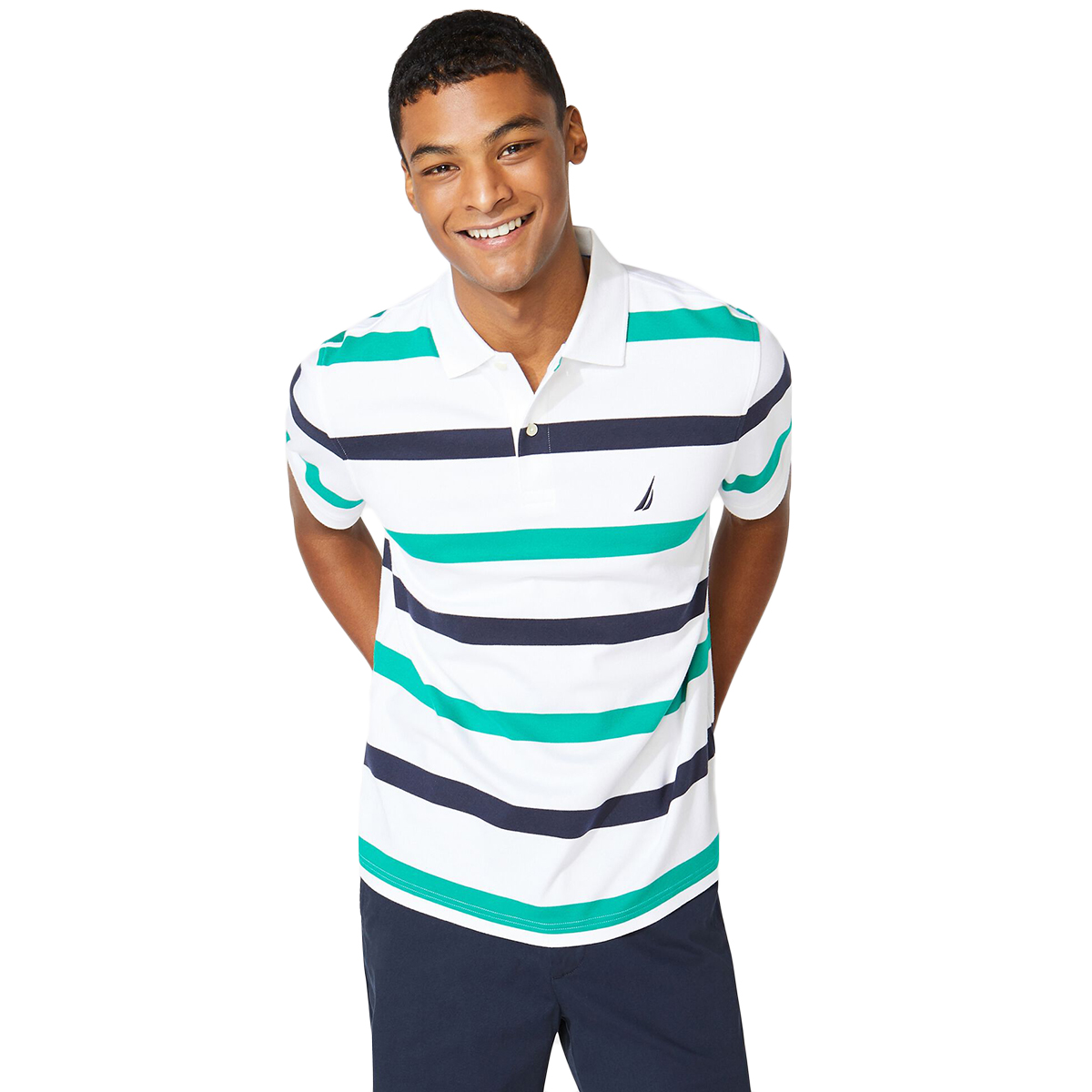 Nautica Men's Classic Fit Striped Polo