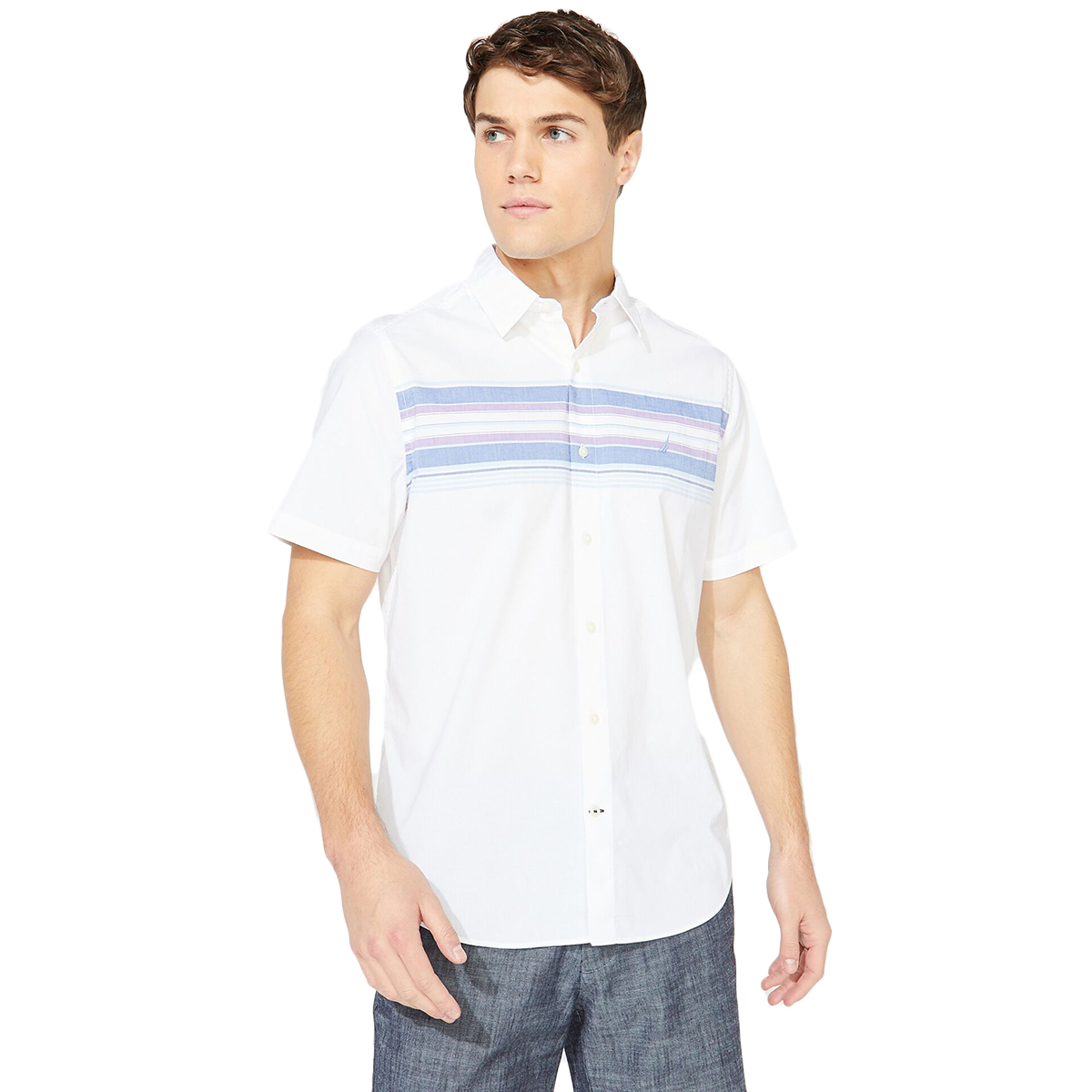 Nautica Men's Classic Fit Striped Short-Sleeve Polo