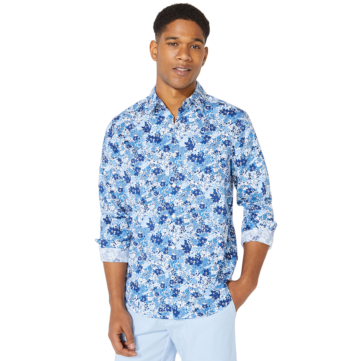 Nautica Men's Navtech Print Button Down Long-Sleeve Shirt