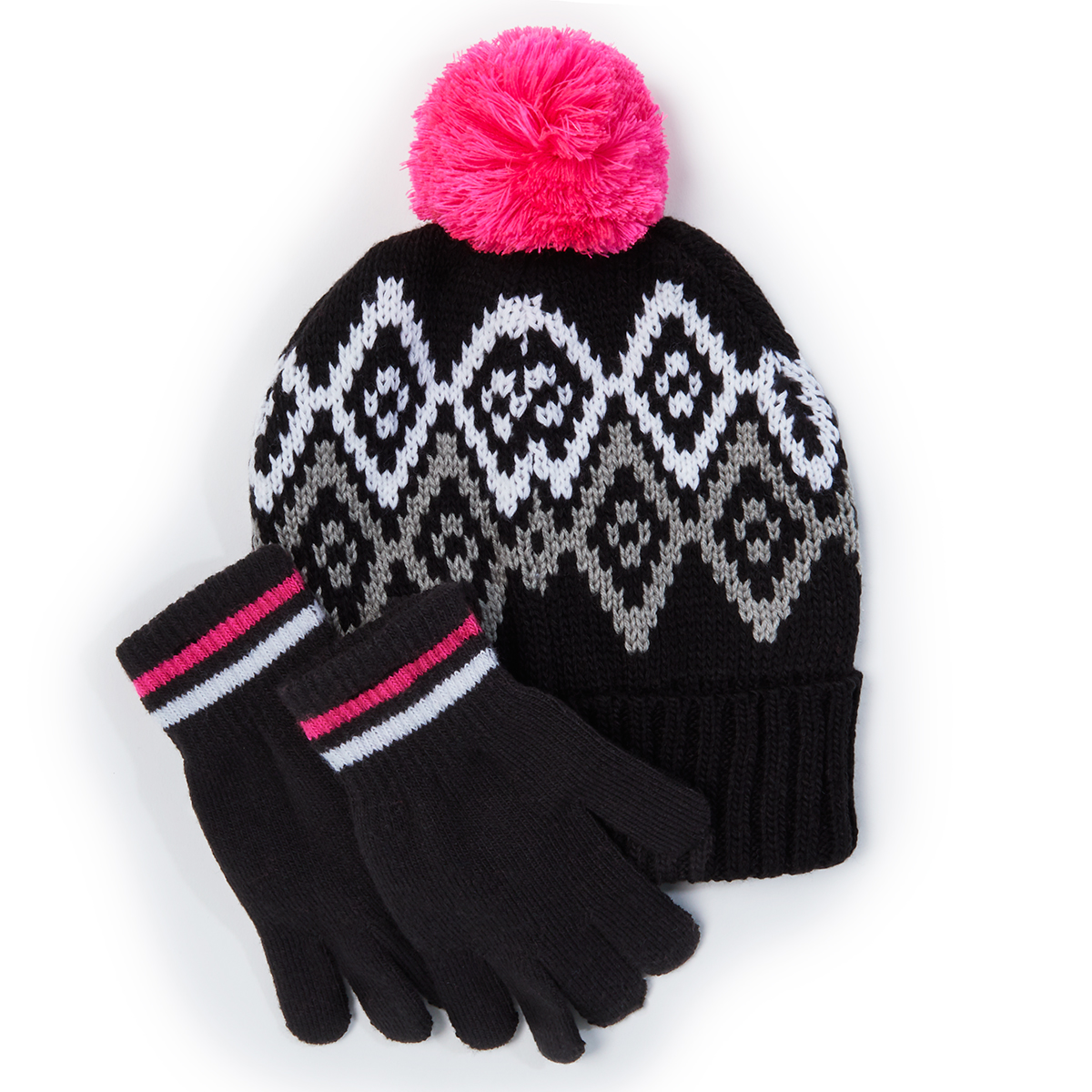 Nolan Kids' Fairisle Cuff Beanie N Glove Set