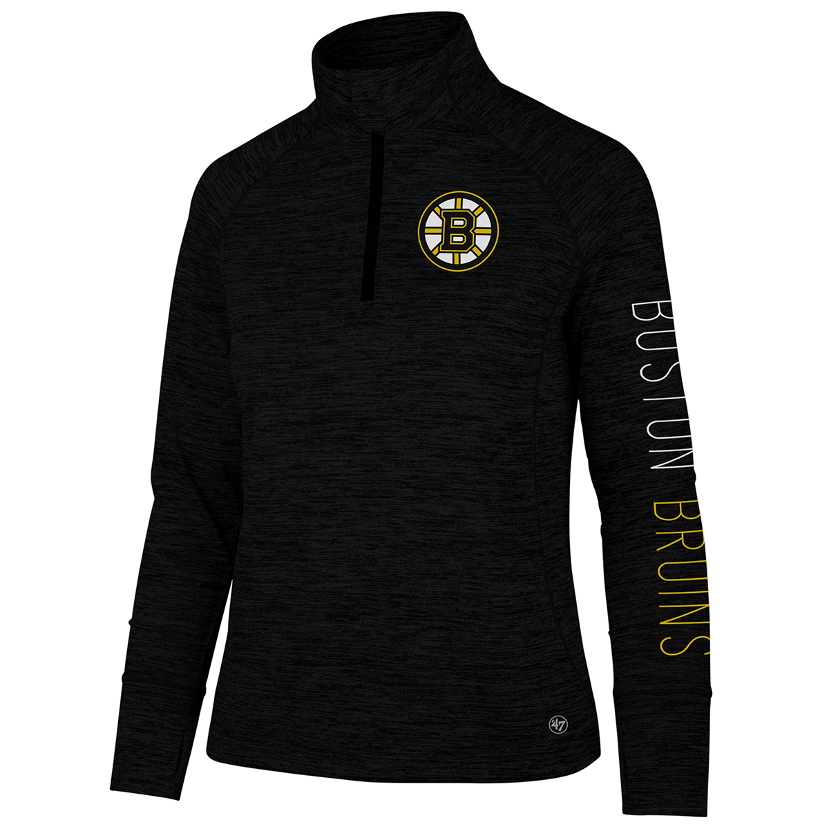 Boston Bruins Women's '47 Impact Quarter-Zip Pullover - Black, M