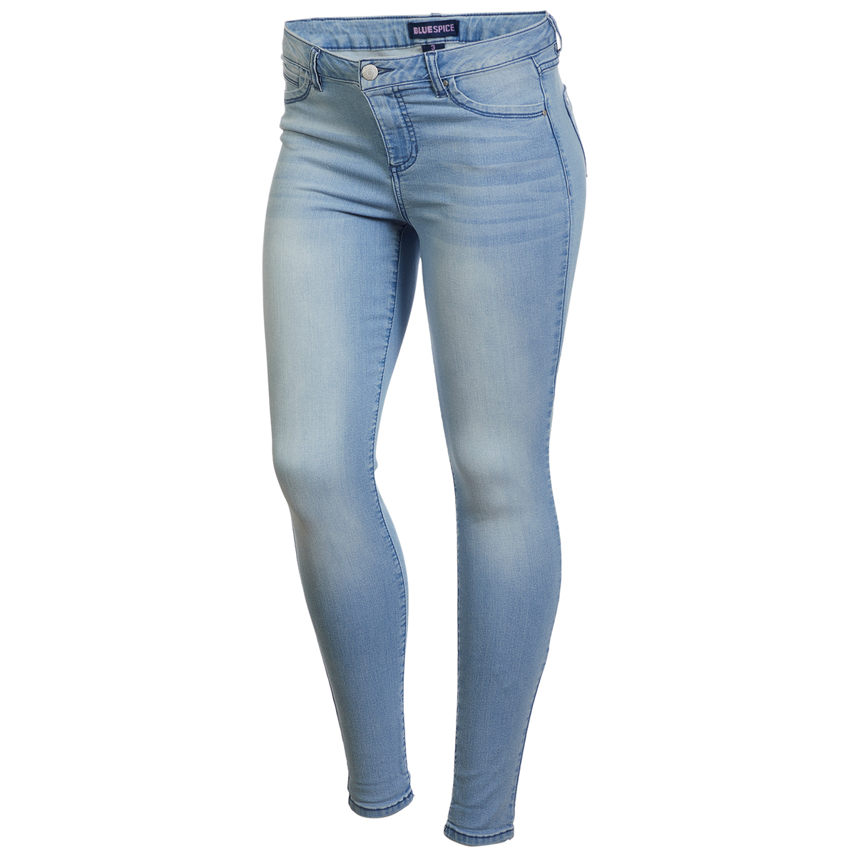 Blue Spice Juniors' High Waist Roll Cuff Jeans