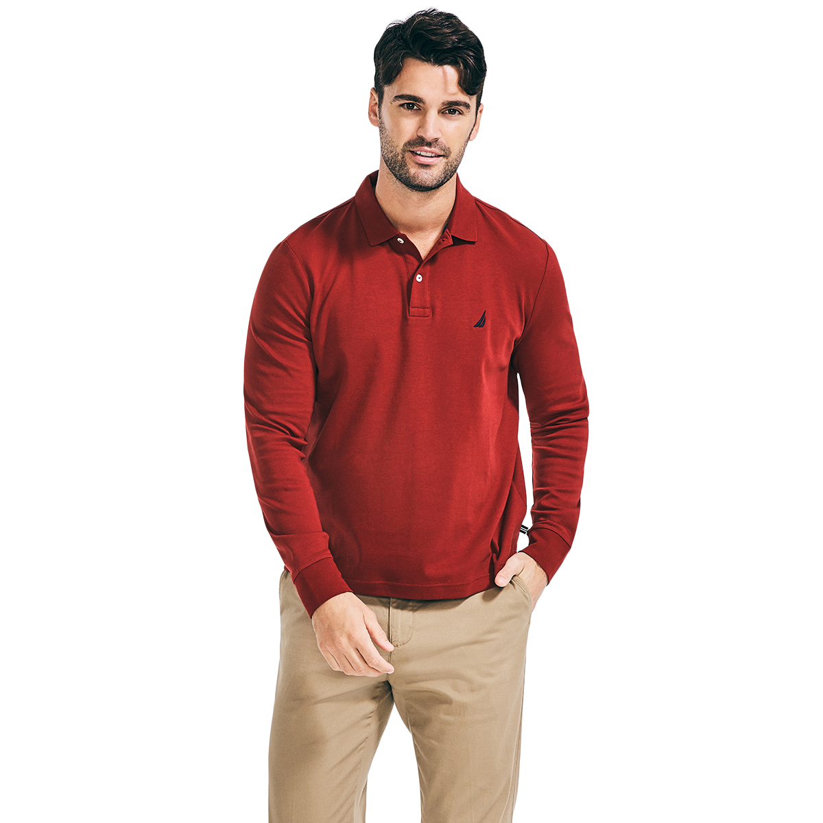 Nautica Men's Classic Fit Long Sleeve Polo