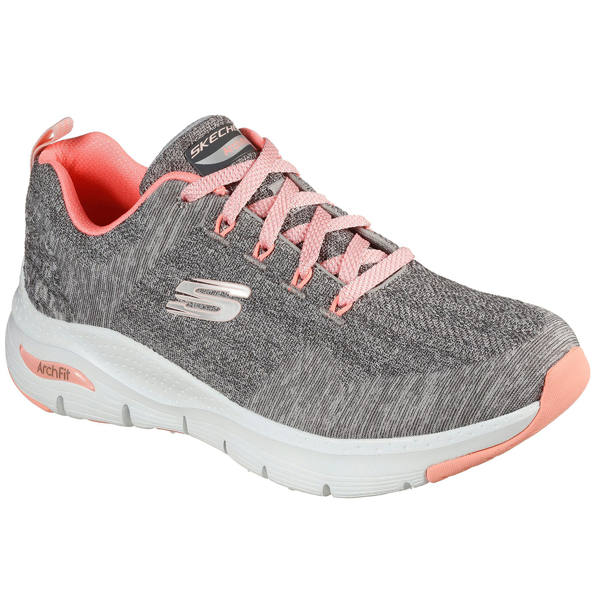 Skechers Womens Comfy Wave Grey/Pink Walking Shoes Size 9.5 (2288841 ...