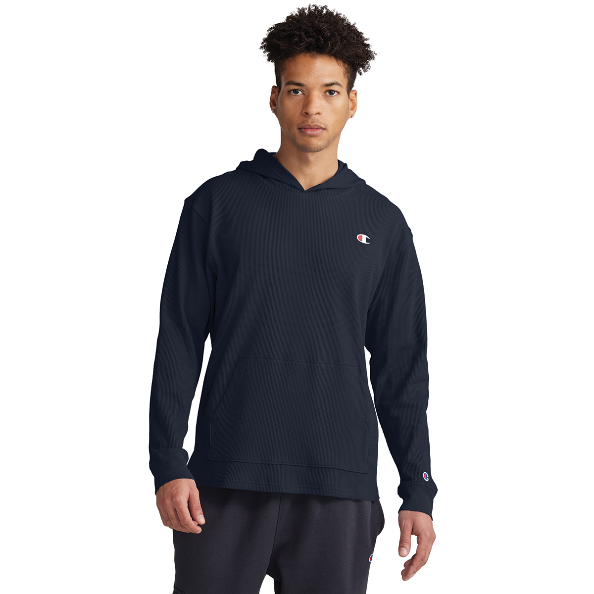 Champion Men's Waffle Hoodie, Blue