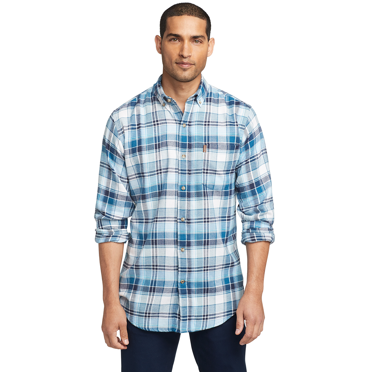 Izod Men's Advantage Performance Flannel Button Down Shirt