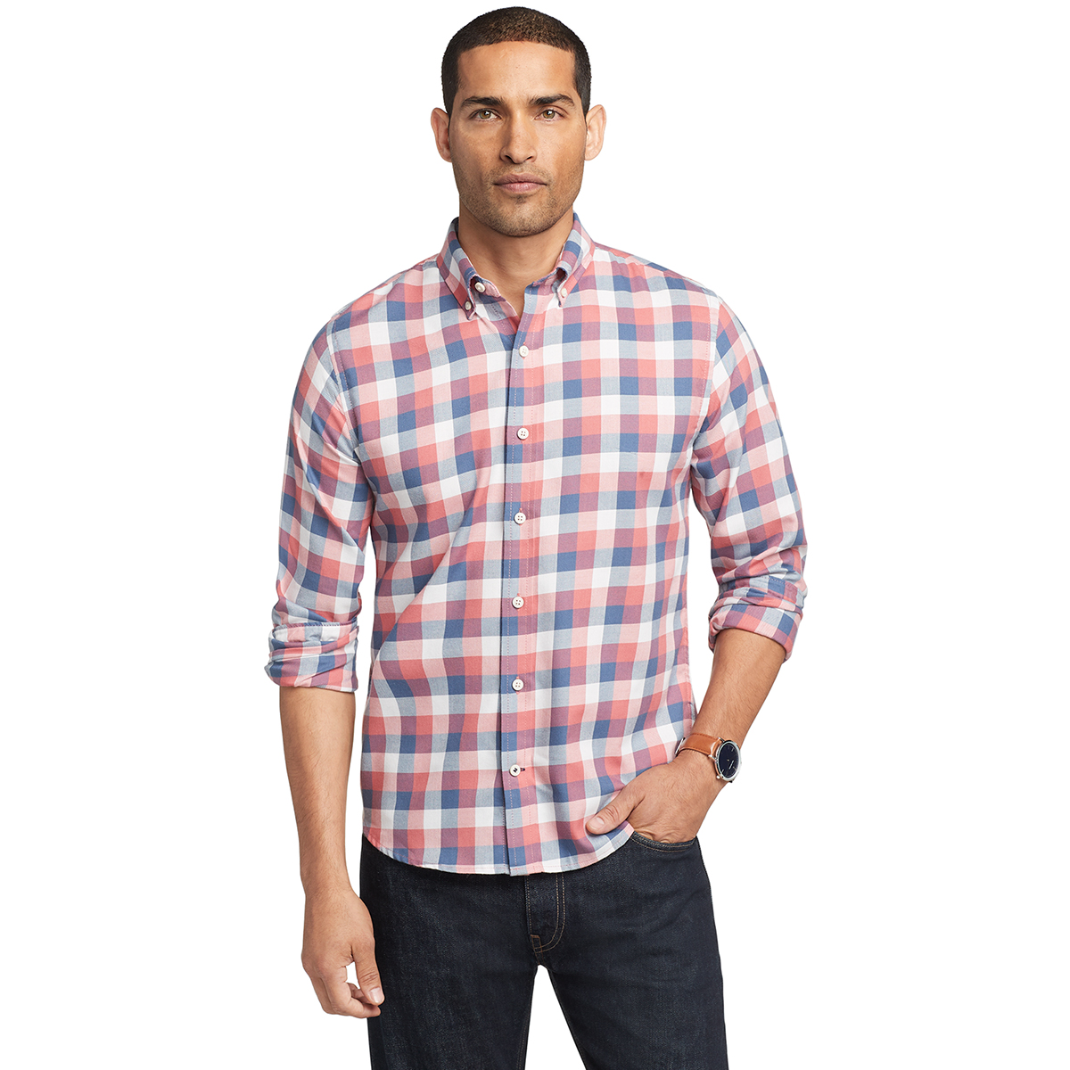 Izod Men's Saltwater Slim Fit Button Down Shirt