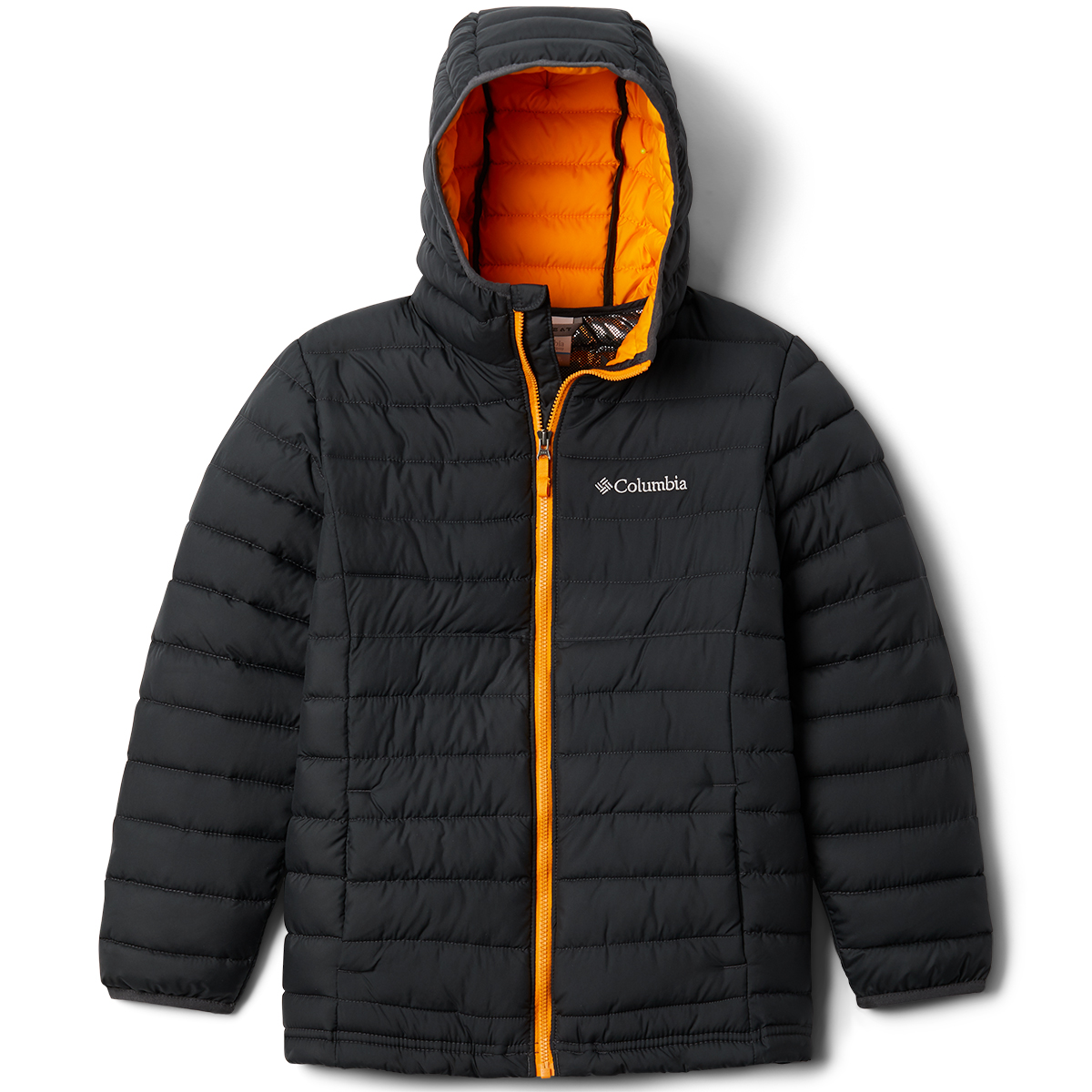 Columbia Boys Powder Lite Hooded Jacket, BLACK