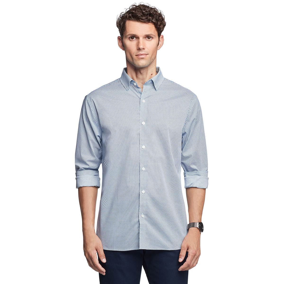 Van Heusen Men's Stain Shield Slim Fit Button Down Shirt