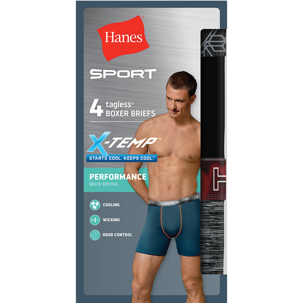 Hanes Men's Sport X-Temp Performance Boxer Briefs
