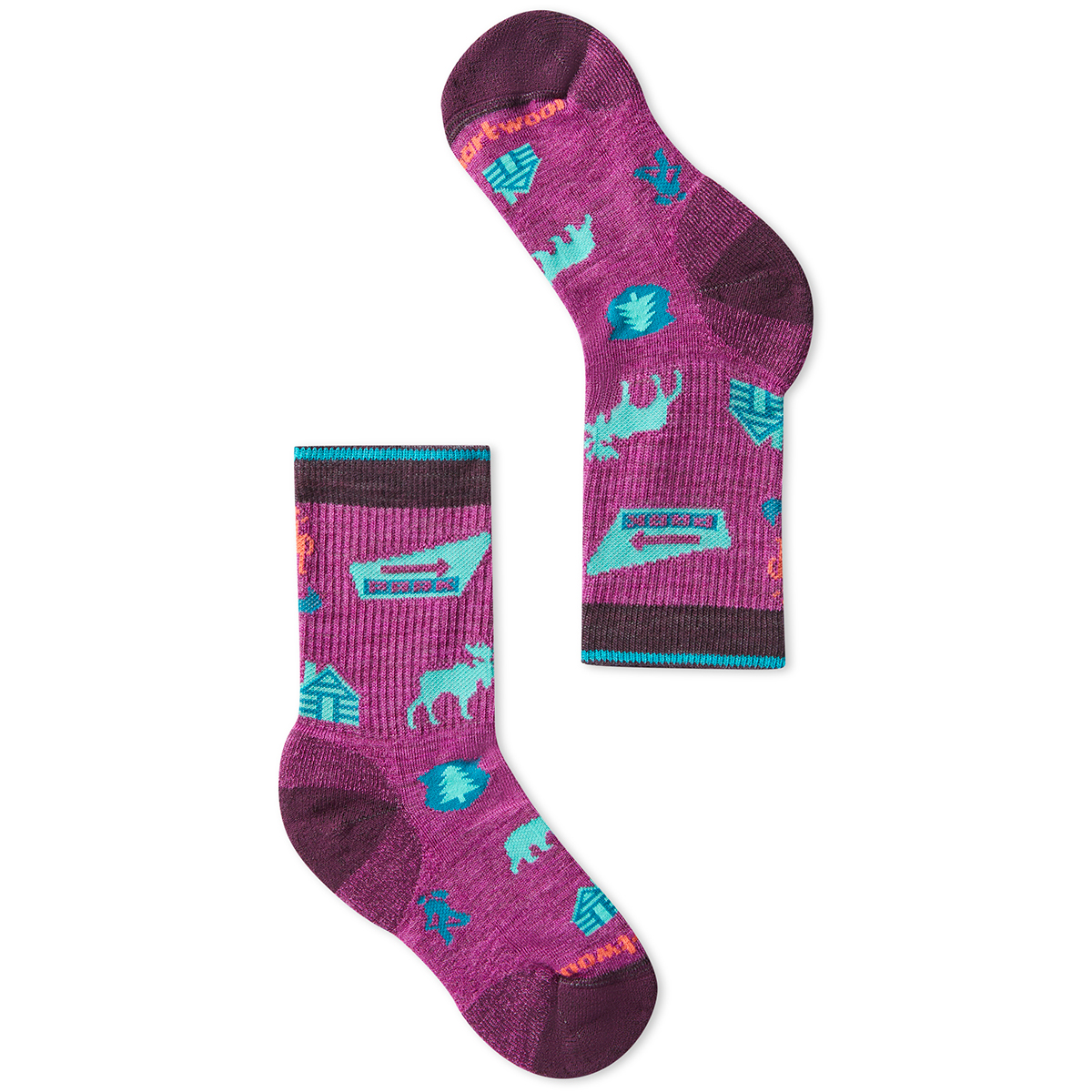 Smartwool Kids' Hike Light Cushion Park Explorer Pattern Crew Socks