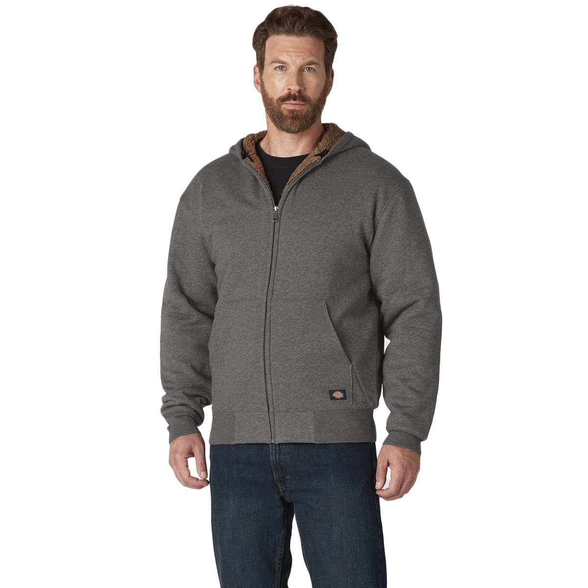 Dickies Men's Sherpa Lined Full Zip Fleece Hoodie