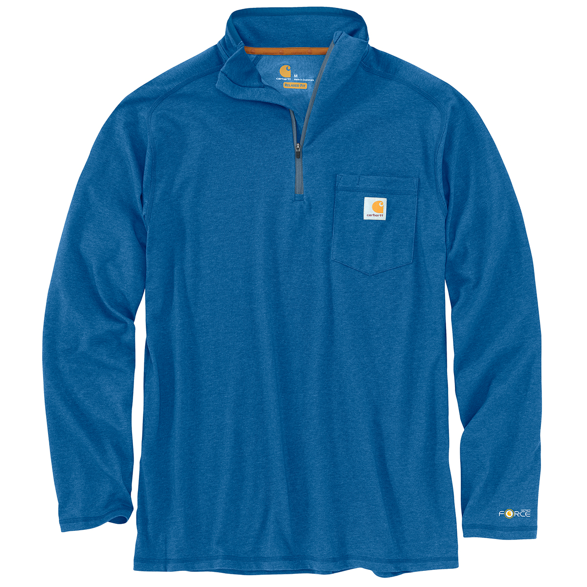 Carhartt Men's Force Long Sleeve Quarter Zip Pocket Tee, Extended Sizes