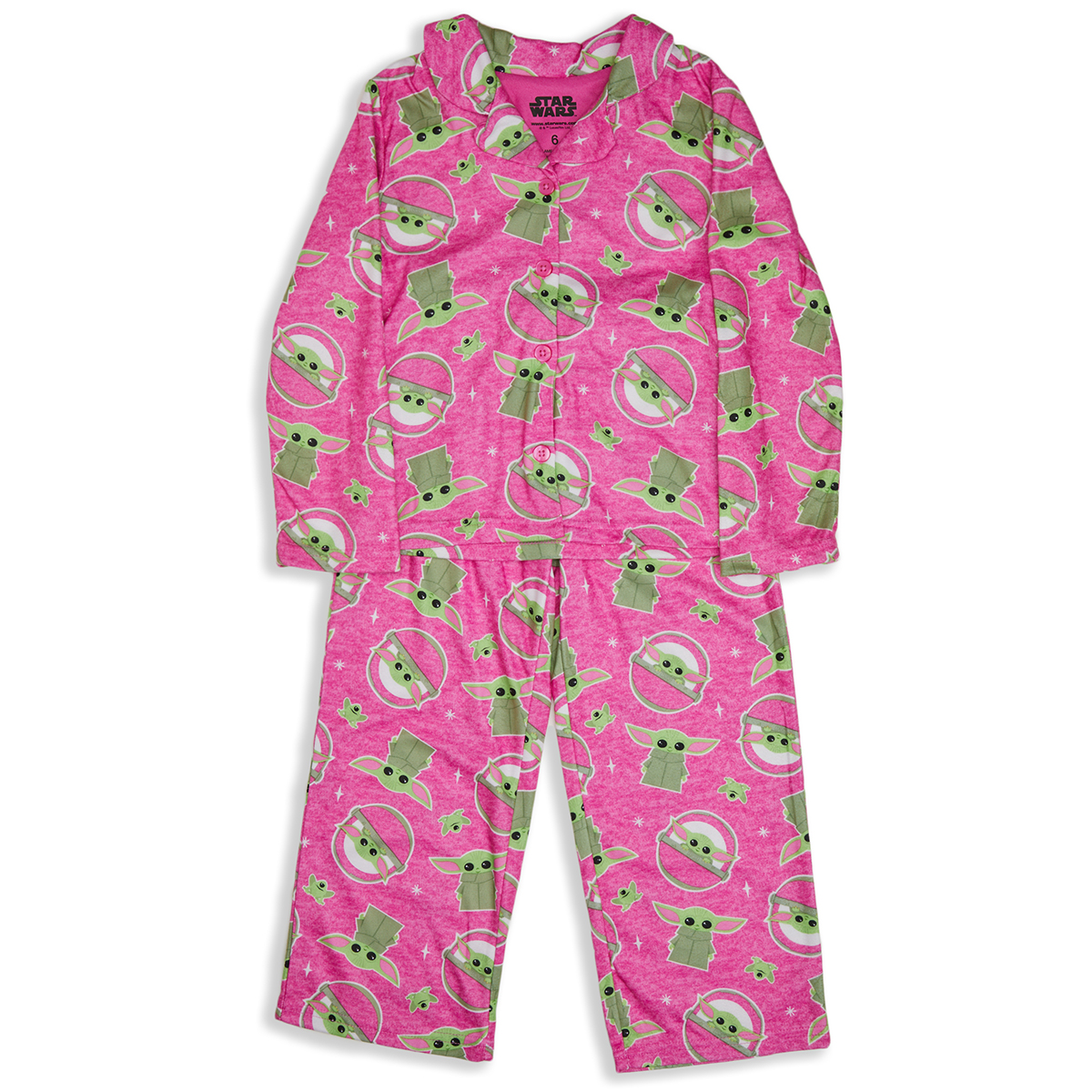 Star Wars Girls' The Mandalorian Baby Yoda 2-Piece Pajama Set