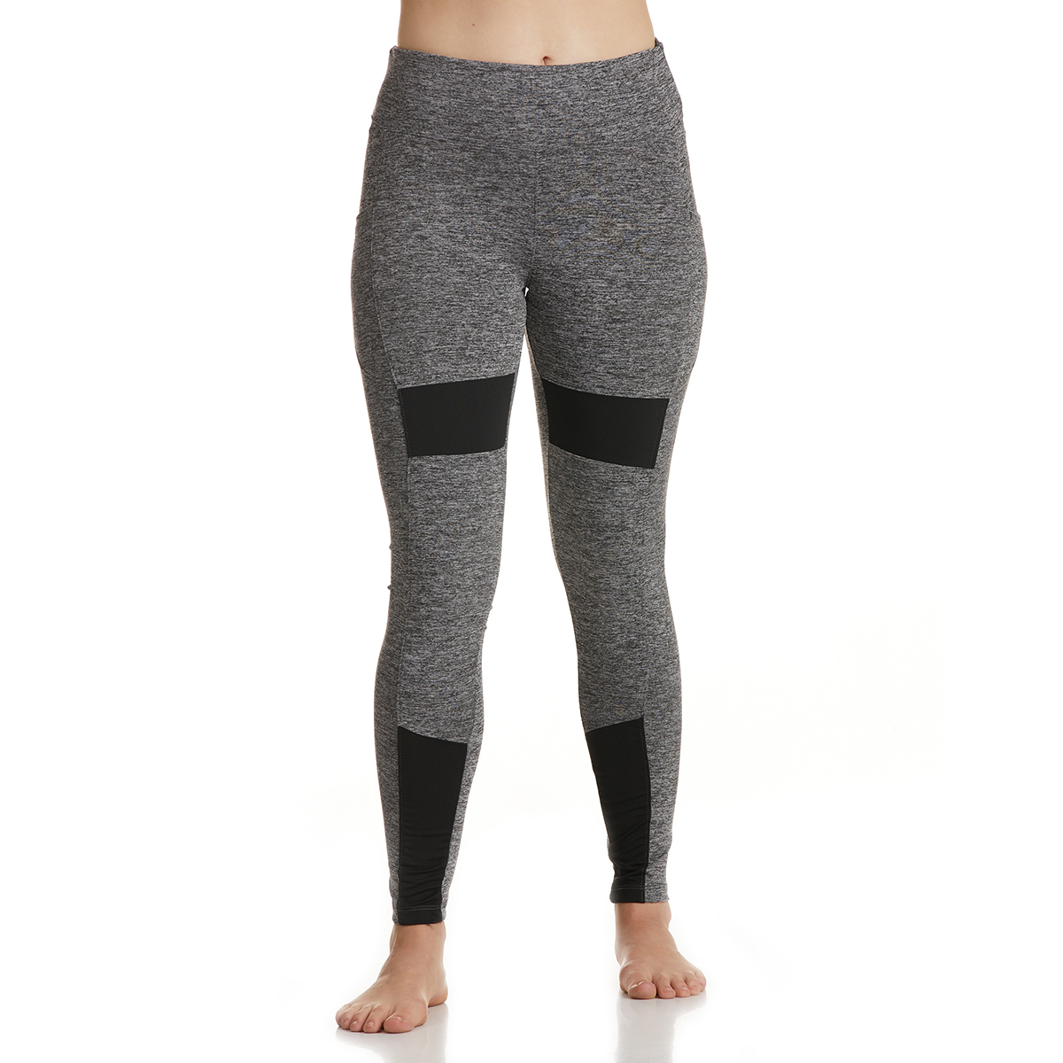 Bsp Women's High-Waisted Leggings W/ Mesh, Black