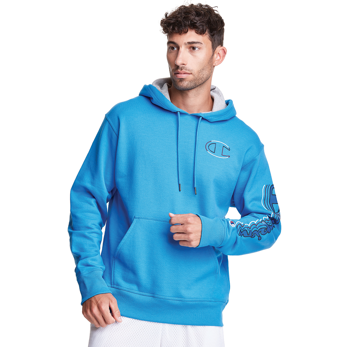 Champion Men's Powerblend Fleece Hoodie, Blue