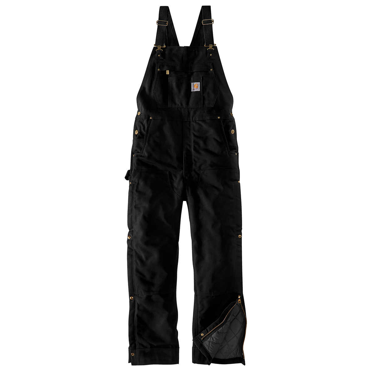 Carhartt Men's Loose Fit Firm Duck Insulated Bib Overall, Black