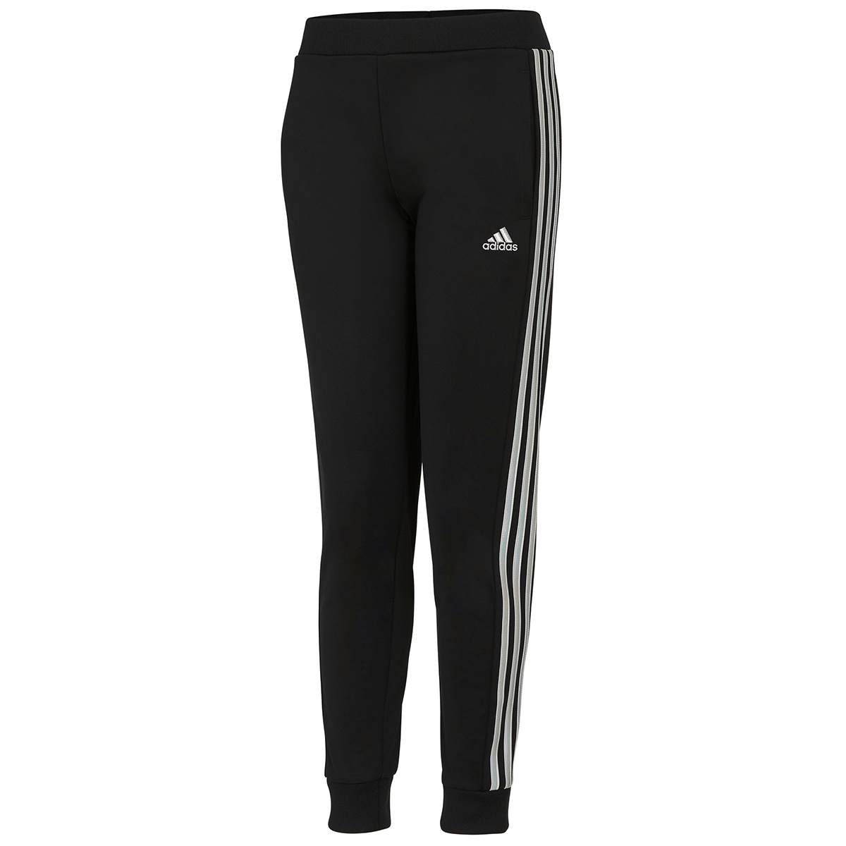 Adidas Girls 3-Stripes Glam Tricot Joggers, Black