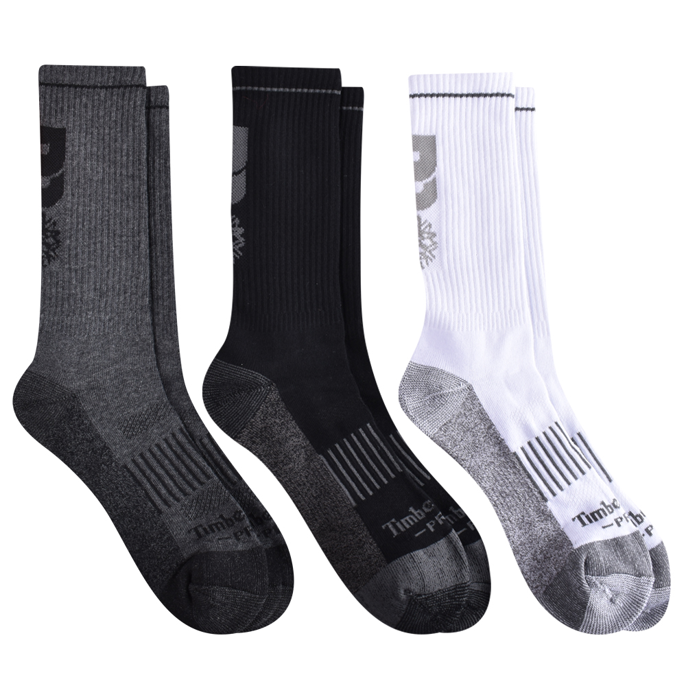 Timberland Pro Men's Half Cushion Crew Socks, 3 Pack