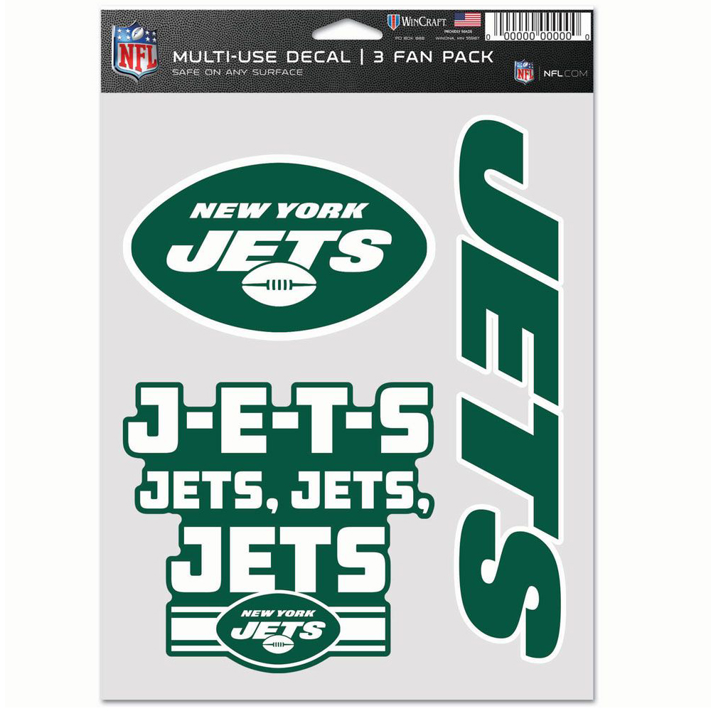 New York Jets 3 Fan Pack Decals