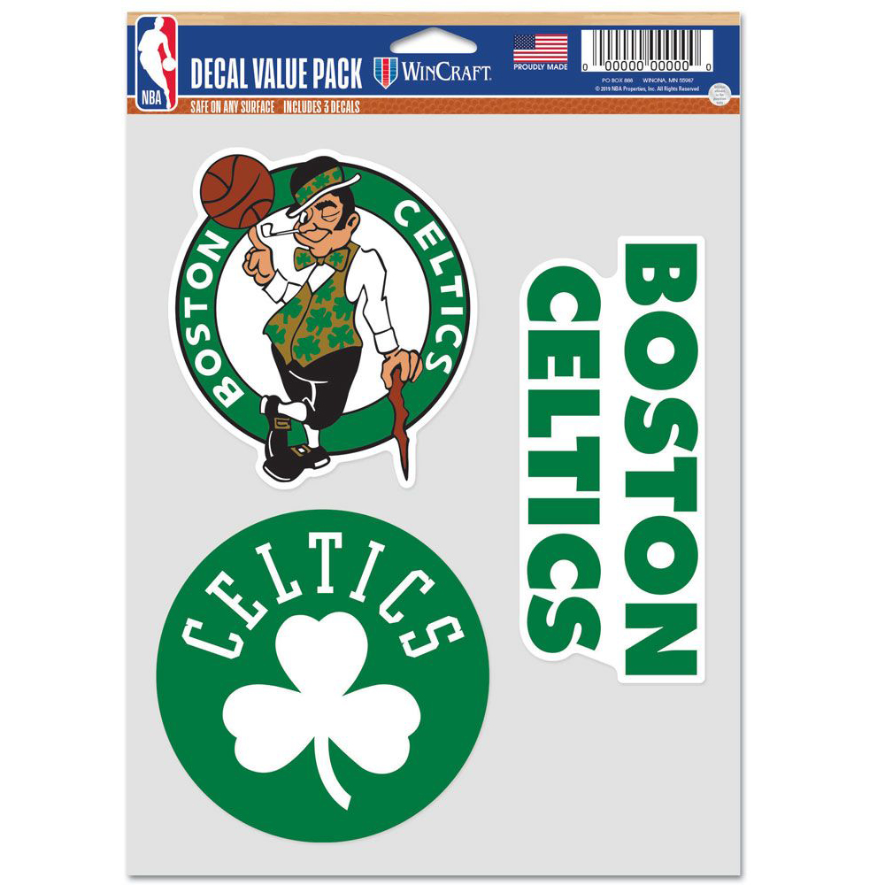 Boston Celtics Fan Pack Multi-Use Fan Decals, 3-Piece Set