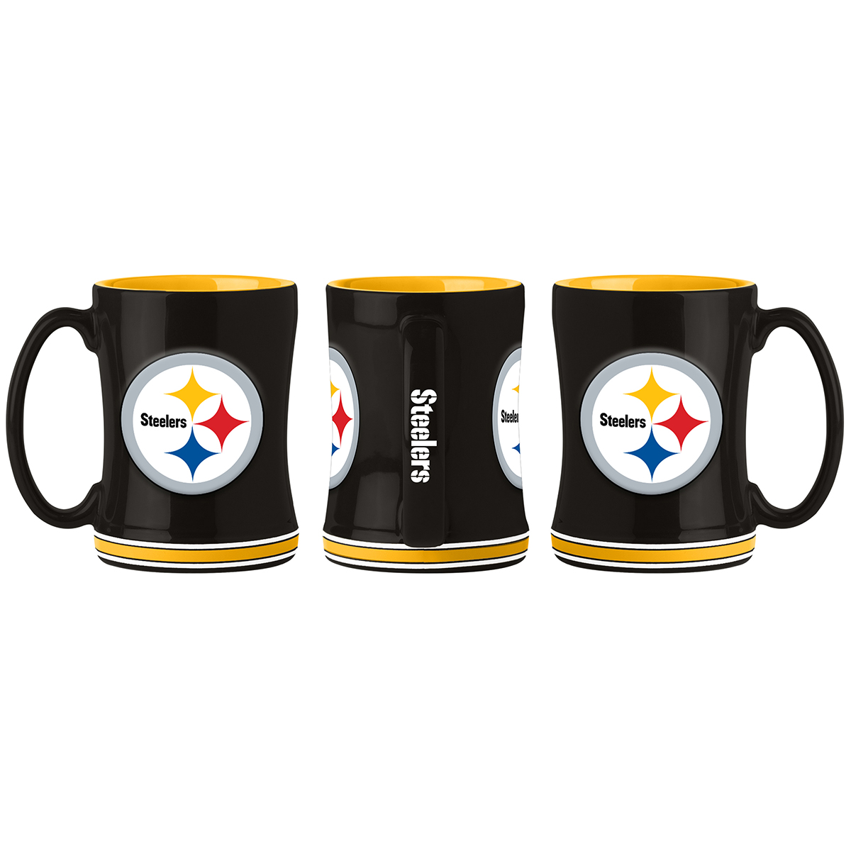 Pittsburgh Steelers 14Oz Ceramic Relief Mug, Black