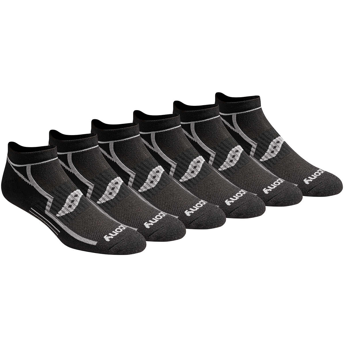 Saucony Men's No-Show Performance Socks, 6 Pack