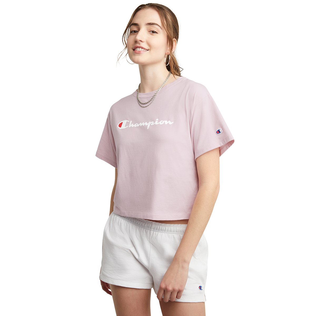 Champion Juniors' Cropped Graphic Tee