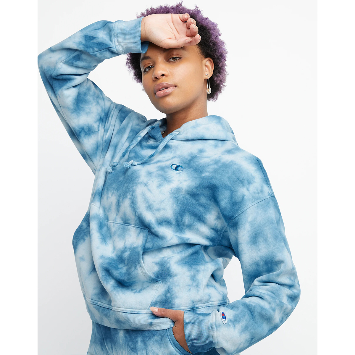 Champion Plus Size Fleece Dye Crew Crush Dye Fresh Teal 1X at  Men's  Clothing store
