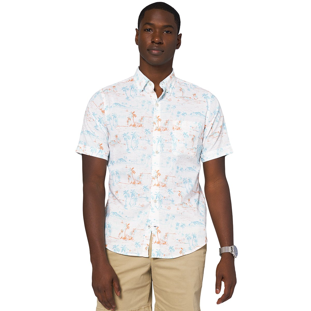 Izod Men's Dockside Short-Sleeve Button-Down Shirt