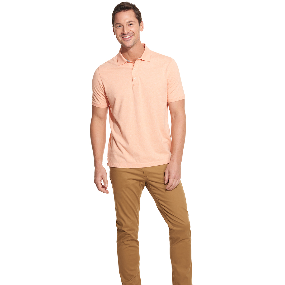 Van Heusen Men's 2-Tone Polo, Orange