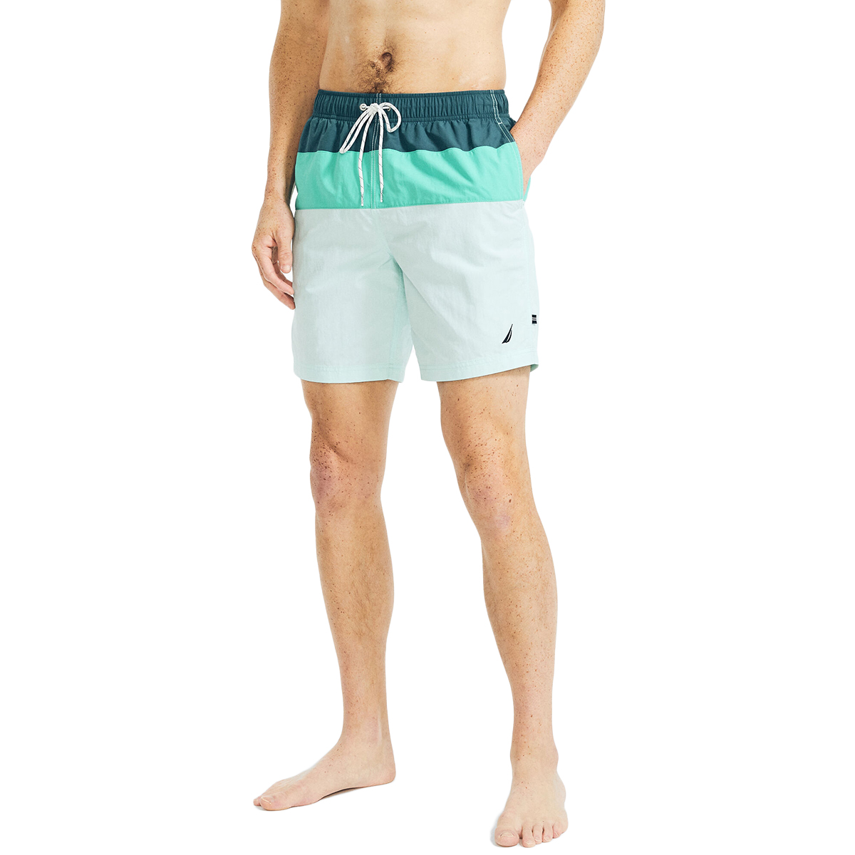 Nautica Men's Tri-Block Quick-Dry 8" Swim Shorts