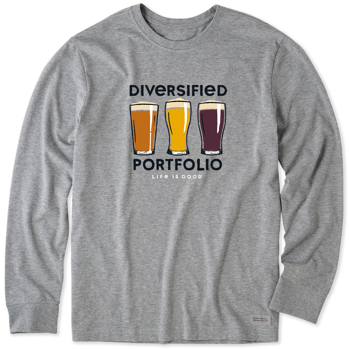 Life Is Good Men's Diversified Portfolio Beer Long Sleeve Graphic Tee