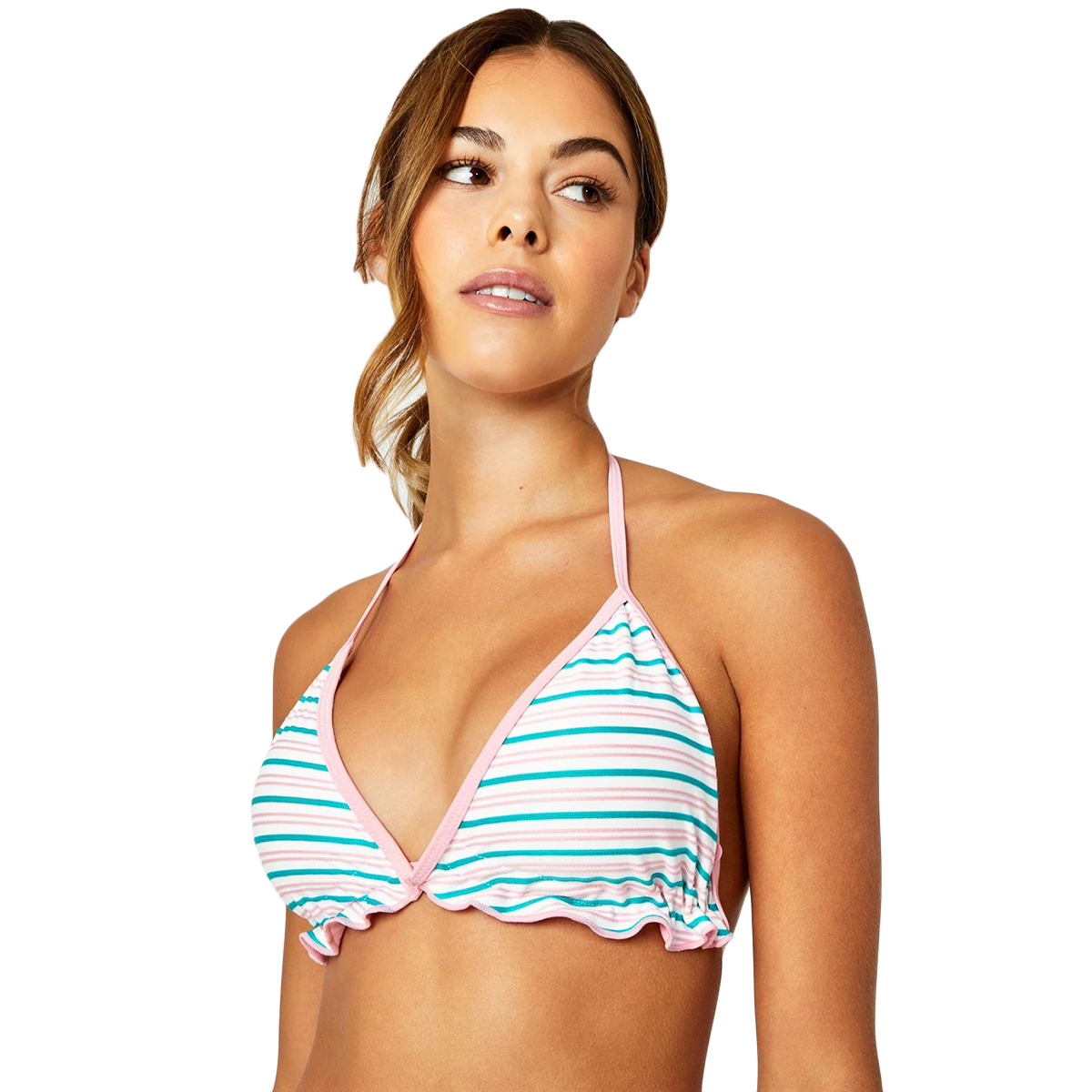 Jack Wills Women's Bacup Triangle Frill Bikini Top, Blue