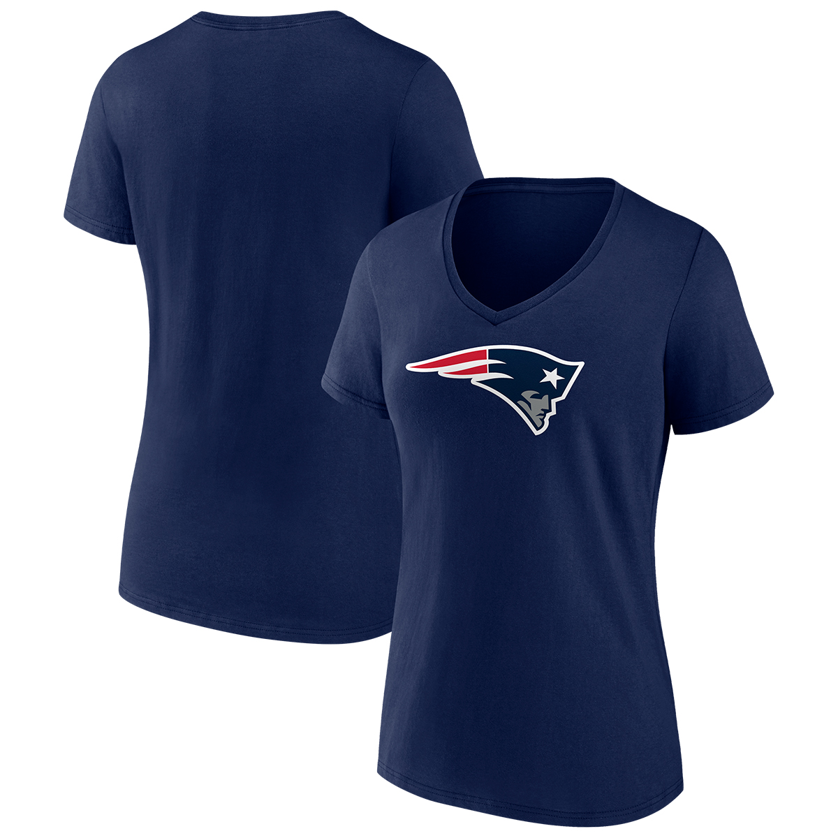 New England Patriots Women's Fanatics Primary Logo V-Neck Tee