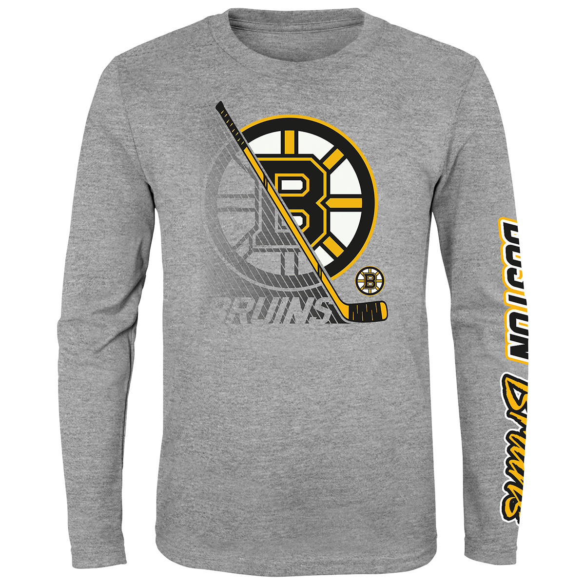 Boston Bruins Boys' Outerstuff Split Speed Long-Sleeve Tee