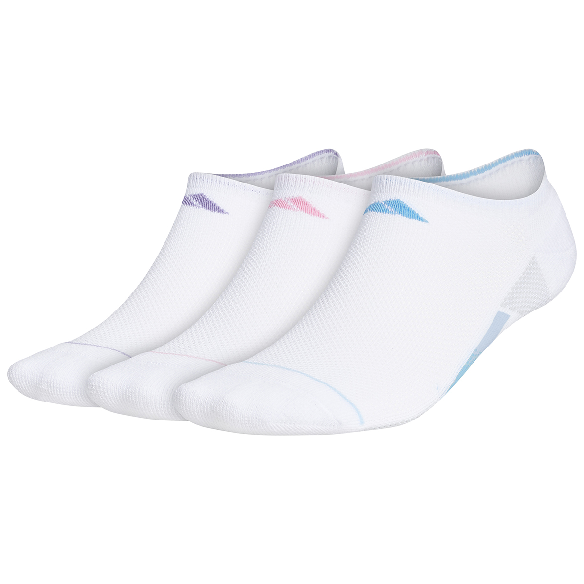 Adidas Women's Superlite 3-Stripe No Show Socks, 3 Pack