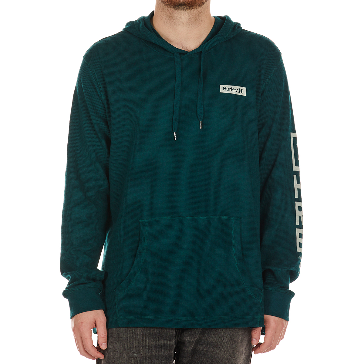 Hurley Young Men's Thermal Hooded Tee, Green
