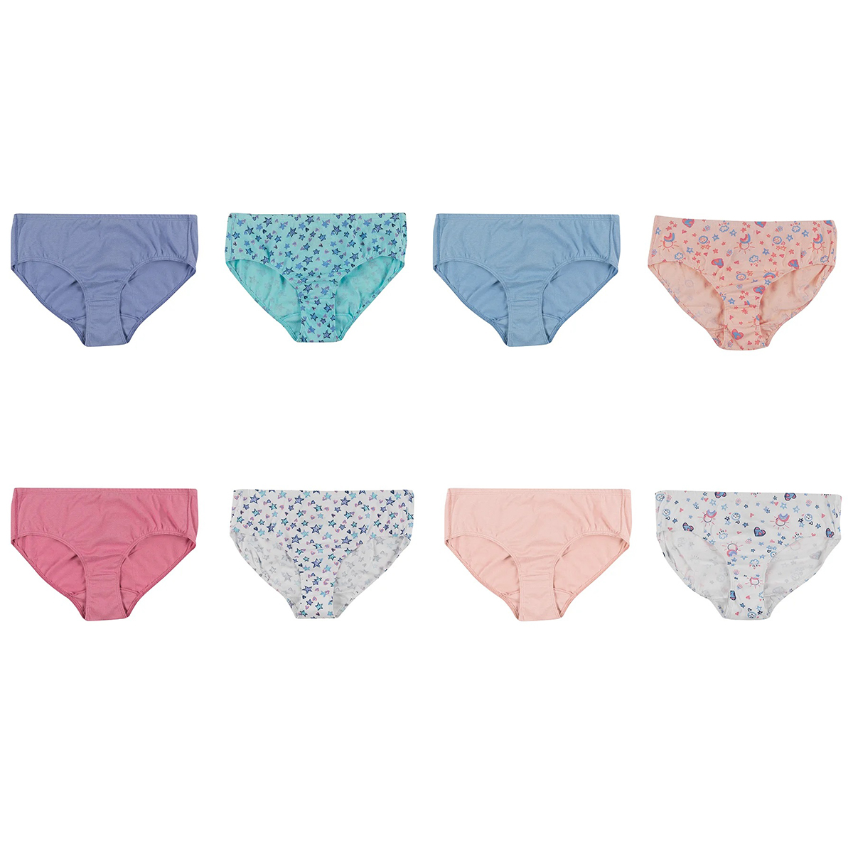Hanes Ultimate Girls' Pure Comfort Organic Cotton Brief, Assorted 8-Pack