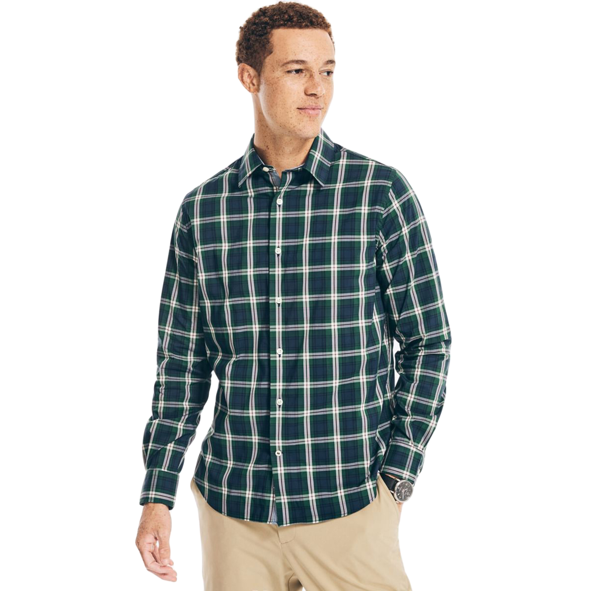 Nautica Men's Navtech Trim Fit Button Down