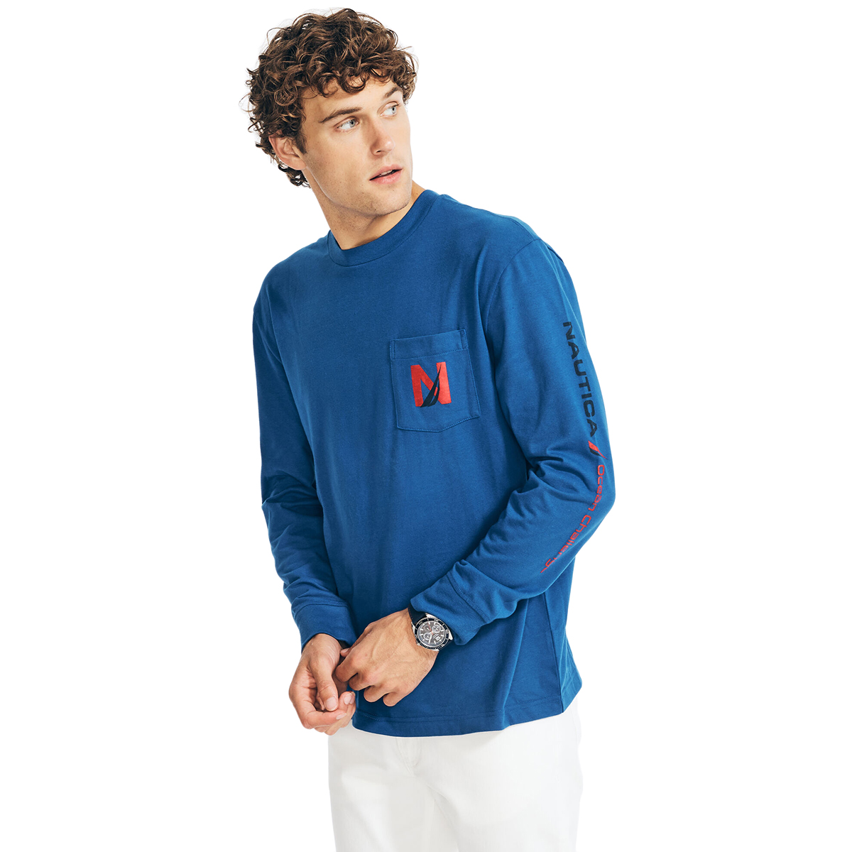 Nautica Men's Sustainably Crafted Long-Sleeve Graphic Tee