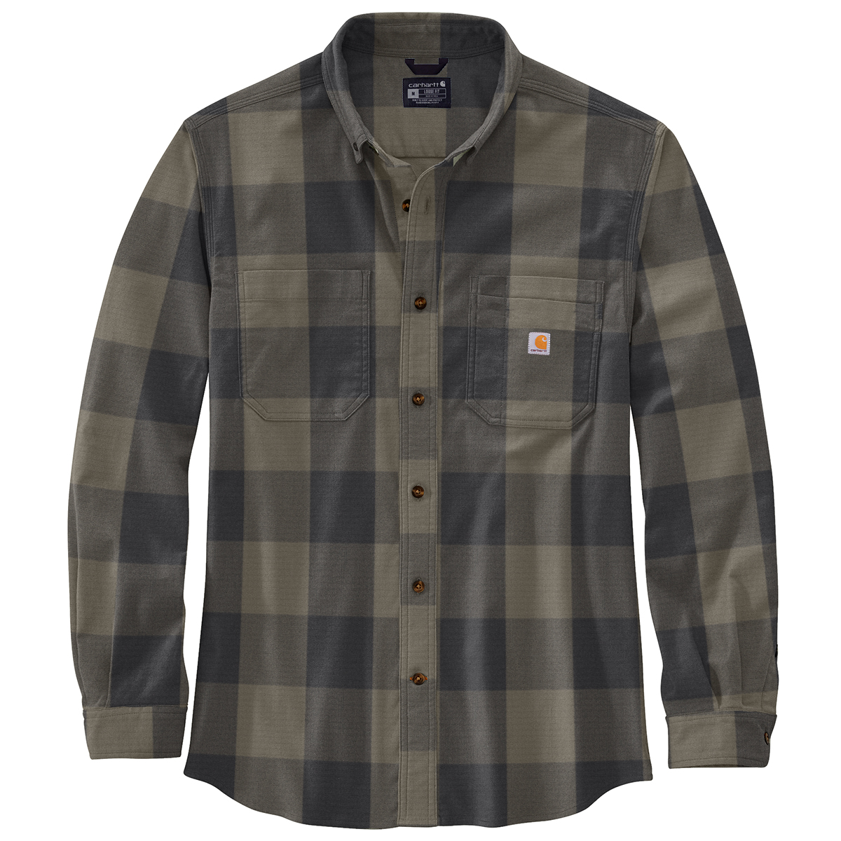 Carhartt Men's Rugged Flex Relaxed Fit Midweight Flannel, Brown